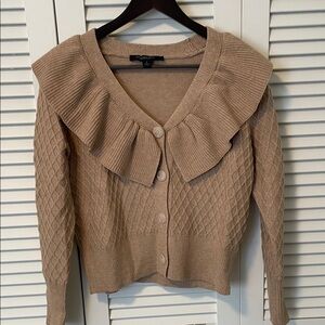 Marc New York Women's Tan Ruffled Sweater